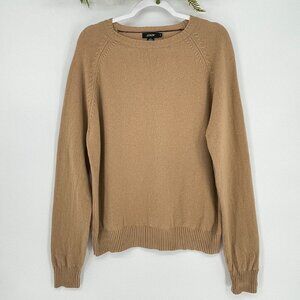 J Crew 100% Lambs Wool Tan Sand Sweater Size XL equestrian